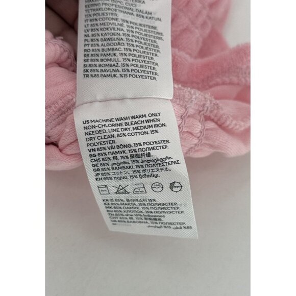 H&M Women’s Smocked Cream Terry Camisole Tube Cropped‎ Top Size L Beach Vacation - Picture 8 of 11